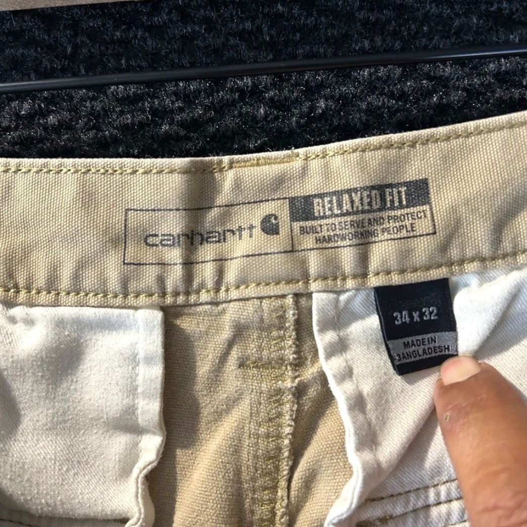 Carhartt VINTAGE Carhartt Cargo Work Pants Men 34x32 Beige Relaxed Fit Rugged Flex Pants Size US 34 / EU 50 - 3 Thumbnail