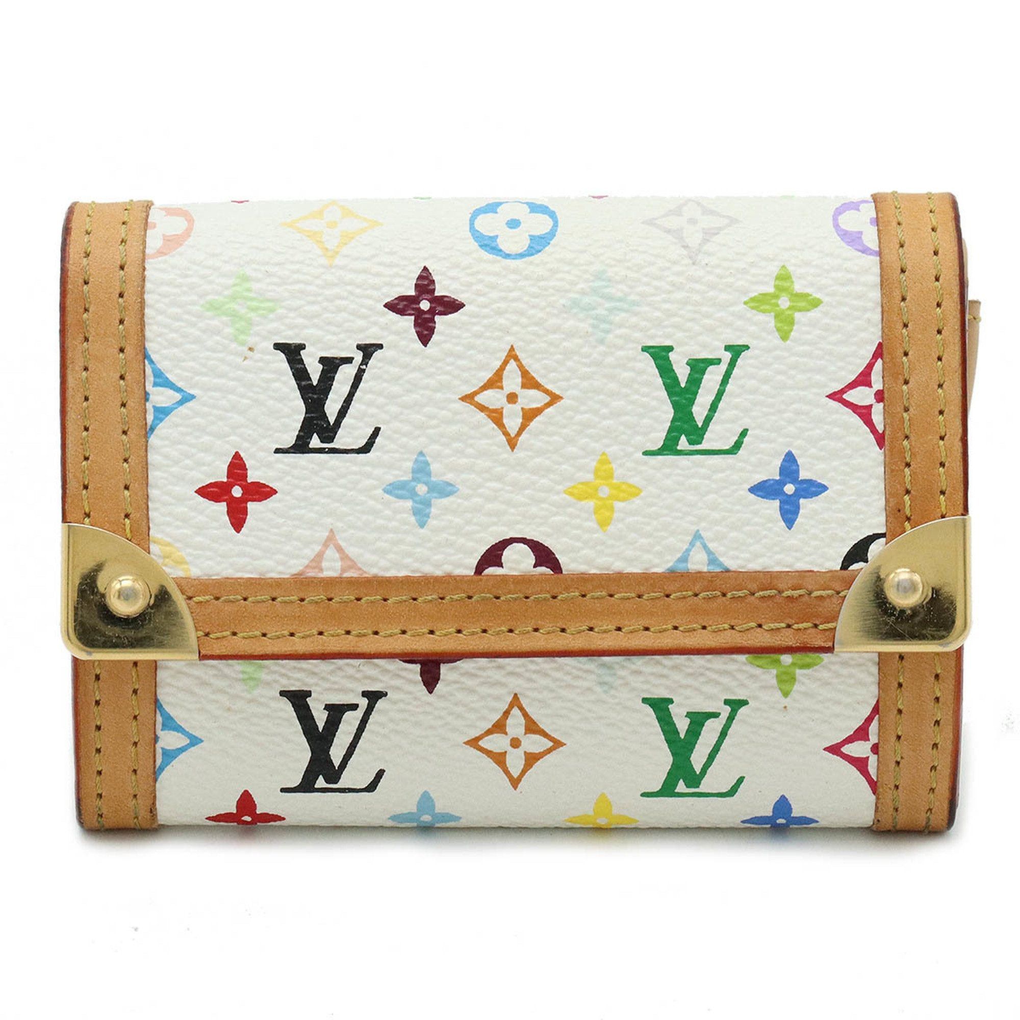 image of Louis Vuitton Monogram Multicolor Portomone Plastic Coin Case Purse Bronze White M92657, Women's