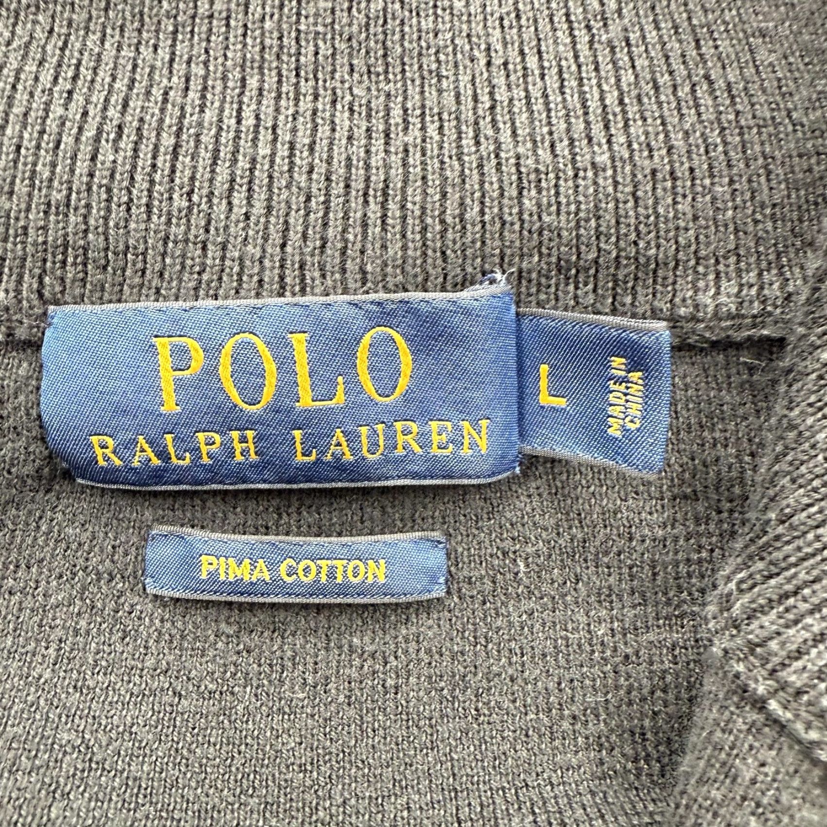 Polo Ralph Lauren Polo Ralph Lauren Sweater Mens Large Black Half Zip Pullover 1/4 Zip Lightweight Pima Cotton Casual Size US L / EU 52-54 / 3 - 3 Thumbnail
