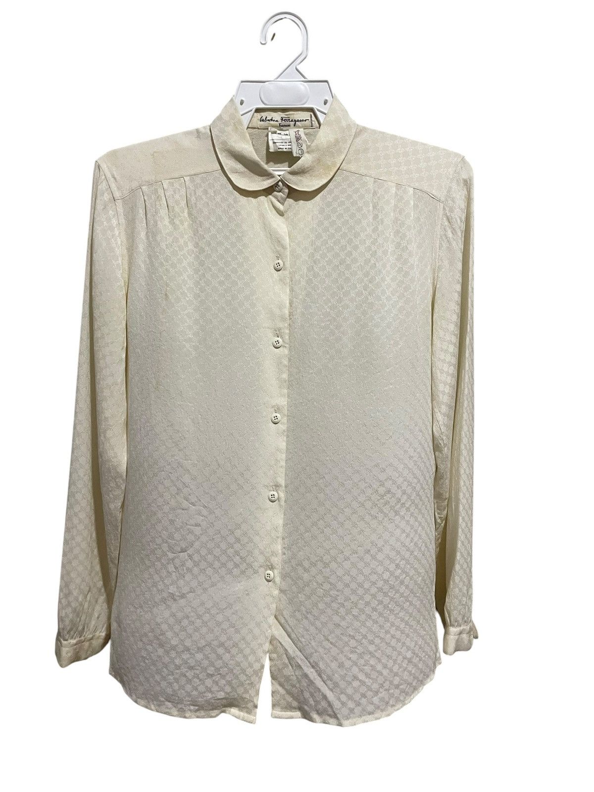 Salvatore Ferragamo VTG Salvatore Ferragamo Firenze 100% Silk Shirts Size M / US 6-8 / IT 42-44 - 11 Thumbnail