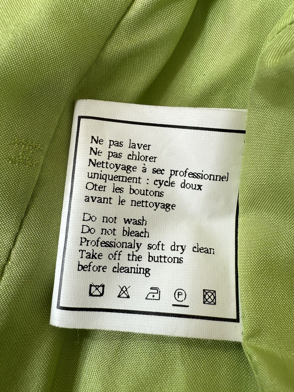 Chanel Chanel Boutique 1995 Lime Green Wool Tweed Blazer Size S / US 4 / IT 40 - 11 Thumbnail
