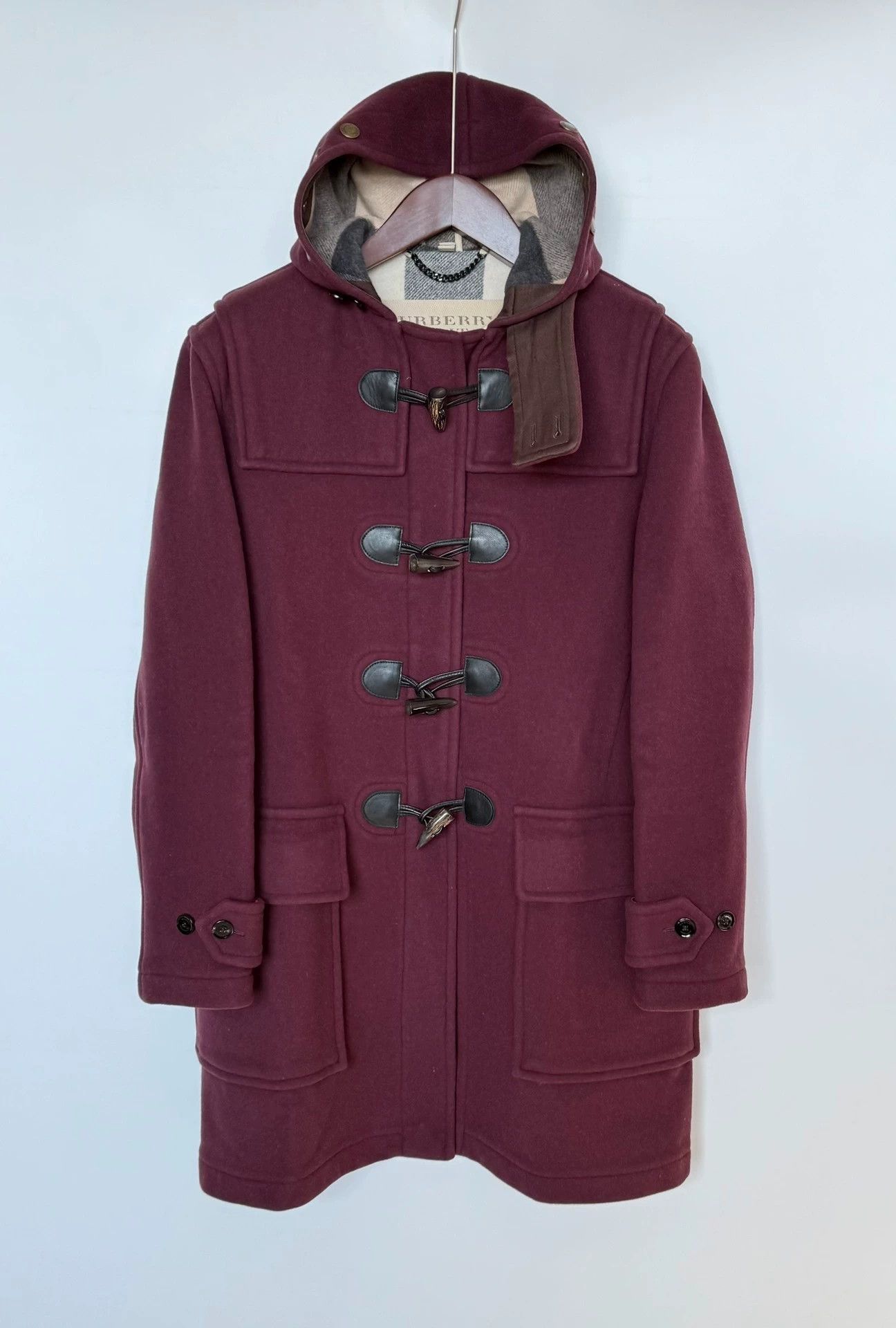 Burberry Burberry Double-Faced Wool Duffle Coat Red/Camel Check Size US M / EU 48-50 / 2 - 1 Thumbnail