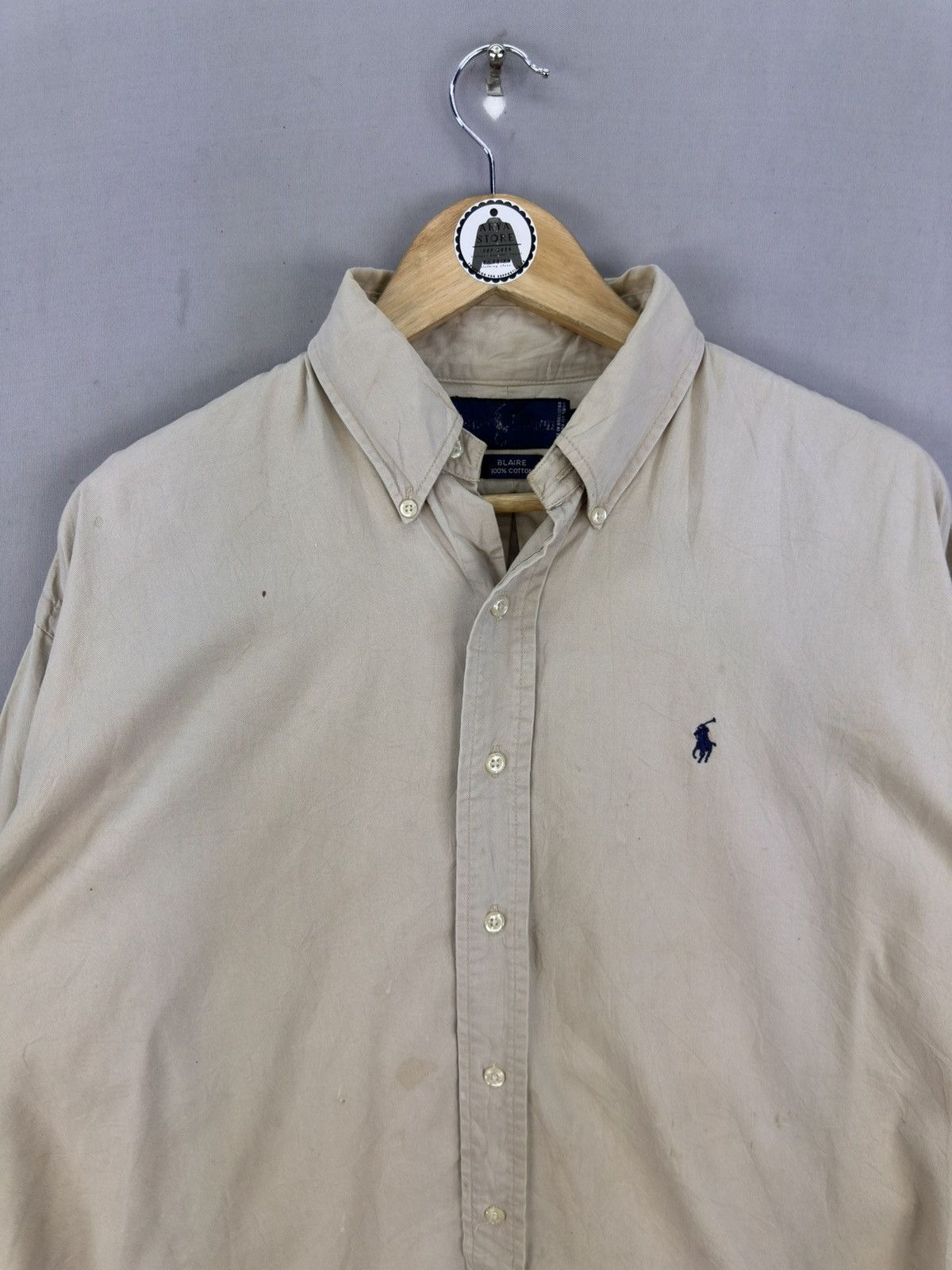 Ralph Lauren Vintage 90’s Ralph Lauren Plain Flannel Shirt Size US XXL / EU 58 / 5 - 7 Thumbnail