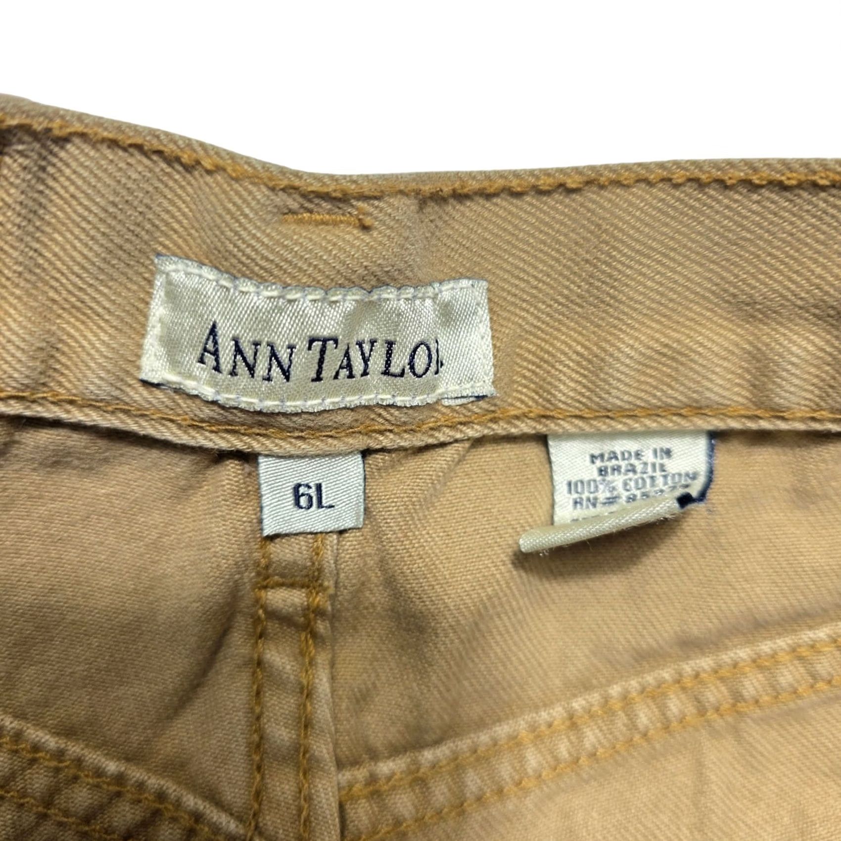 Ann Taylor VINTAGE Ann Taylor AT Denim Jeans Pants 90s Womens 6L Brown Khaki Denim Straight Pockets Regular Rise High Inseam 31in Size 28" / US 6 / IT 42 - 4 Thumbnail