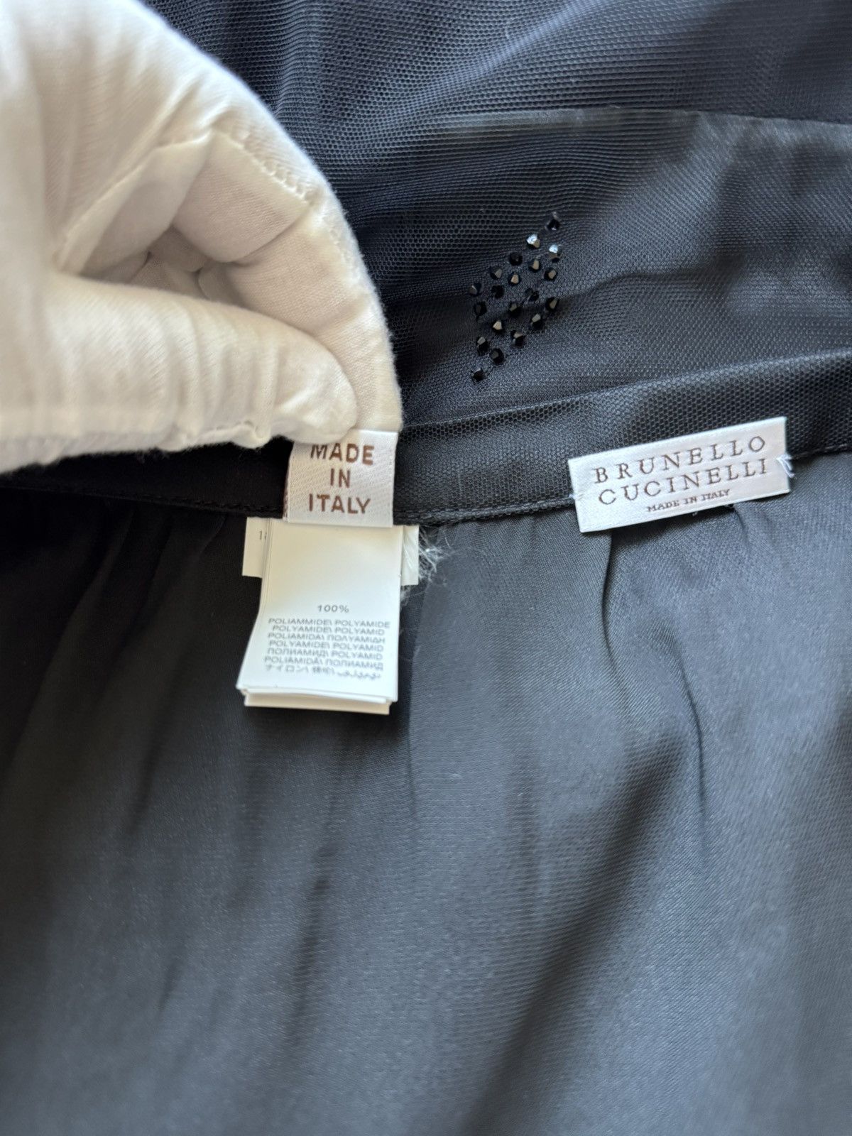 Brunello Cucinelli Brunello Cucinelli Layerd sheer tulle overlay beaded skirt 6 Size 28" / US 6 / IT 42 - 7 Thumbnail