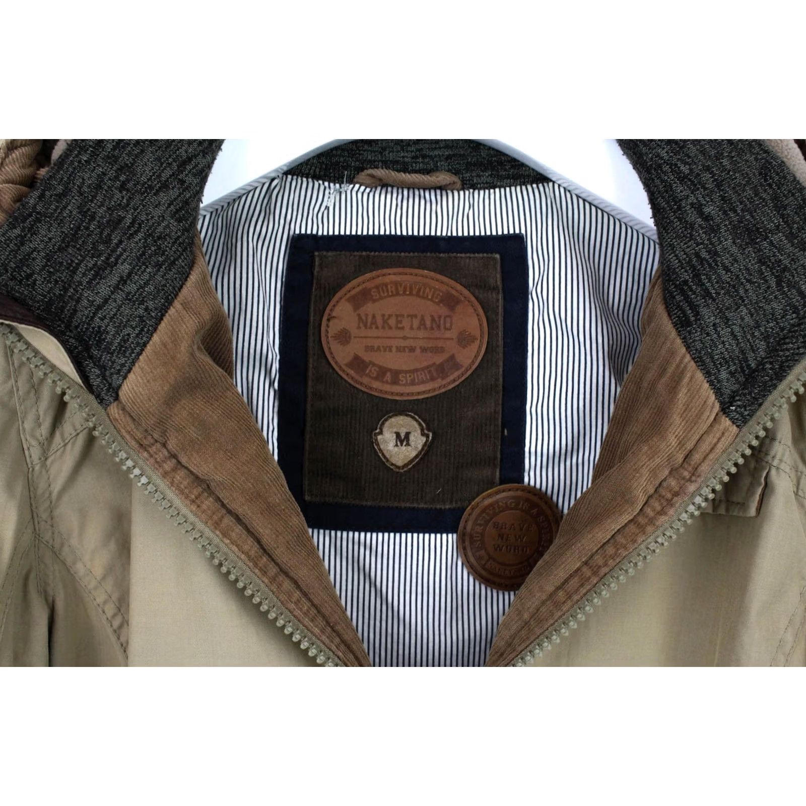 Vintage Naketano Jacket Women's Beige MEDIUM Hooded Full Zip Lightweight Size M / US 6-8 / IT 42-44 - 5 Thumbnail