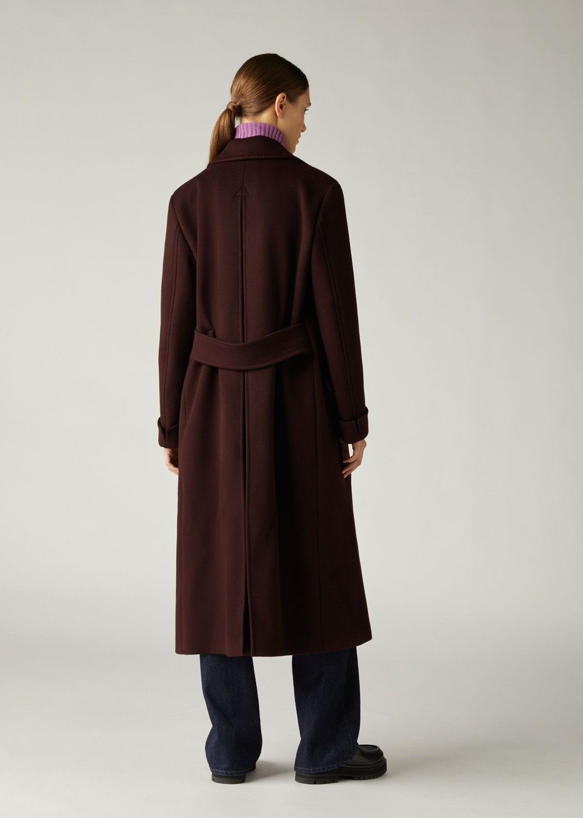 Loro Piana o1srvl11e0824 Sergio Cashmere Coat in Burgundy Size XS / US 0-2 / IT 36-38 - 3 Thumbnail
