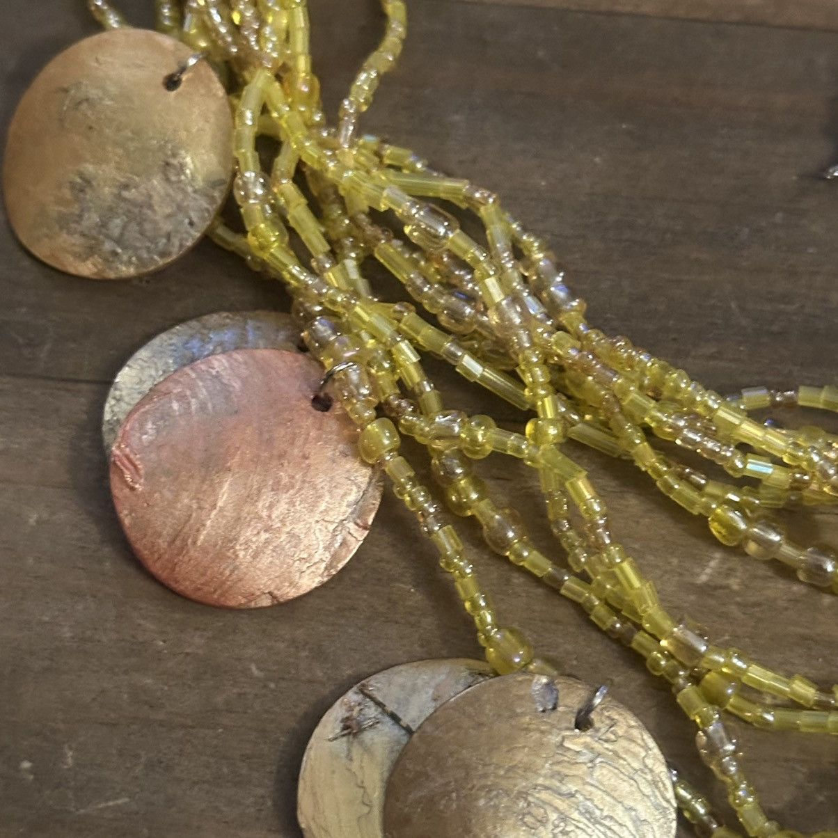 Other Multi strand yellow seed bead shell dangle necklace Size ONE SIZE - 4 Thumbnail