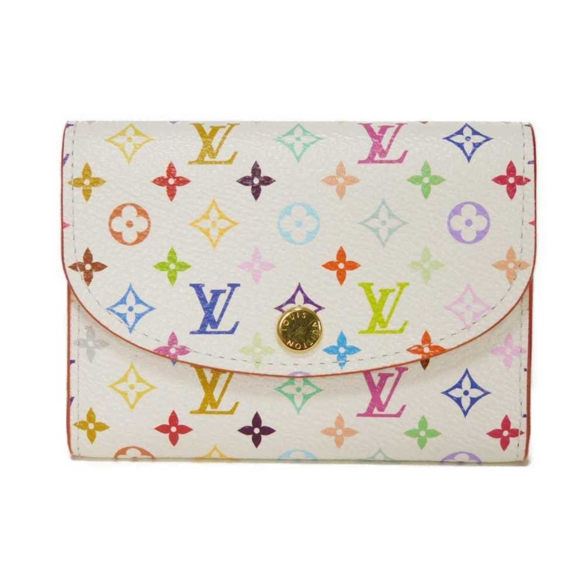 Louis Vuitton Louis Vuitton Bi-fold wallet LV x TM Portemonnaie Rosalie Takashi Murakami logo Blanc RFID IC Unused Monogram Multicolor Pink M13399 Women's Size ONE SIZE - 1 Thumbnail