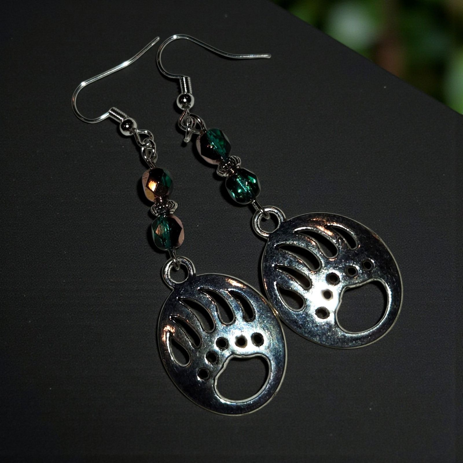 Other Handmade Bear Claw Earrings Color Changing Glass Beads Size ONE SIZE - 6 Thumbnail