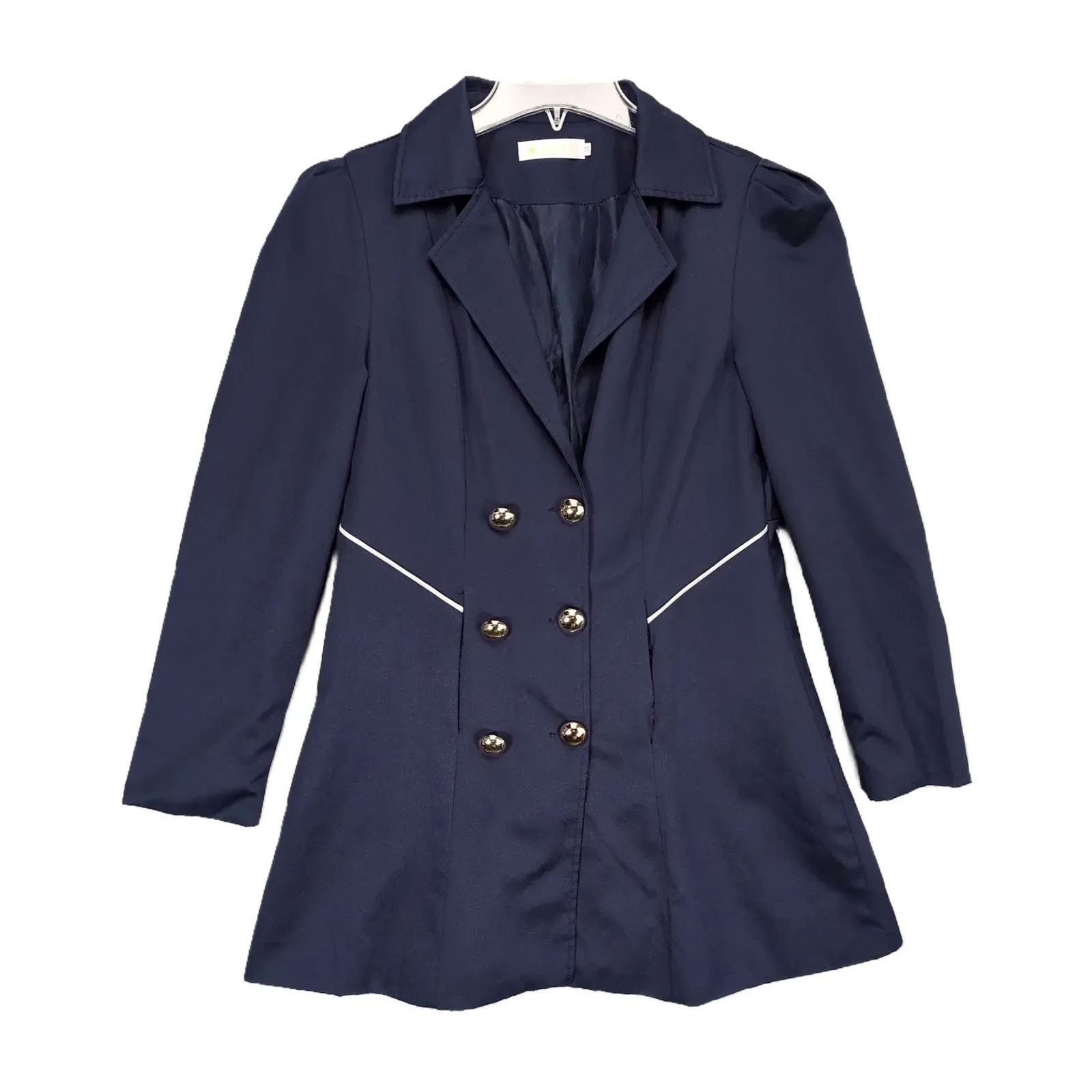 Other Korean Women's M Double Breasted Mid-Length Navy Jacket Size M / US 6-8 / IT 42-44 - 1 Thumbnail