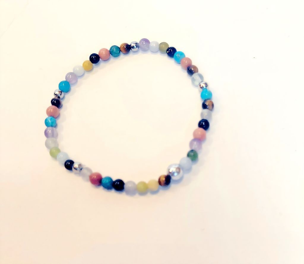 Handmade Natural Gemstone 4mm Dainty Beaded Bracelets Size ONE SIZE - 15 Thumbnail