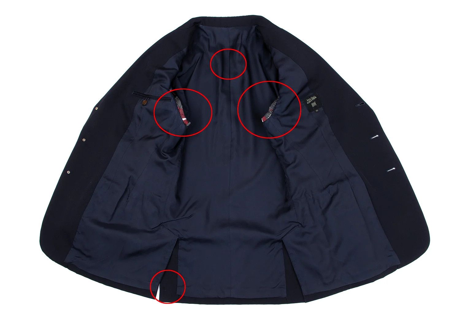 Jean Paul Gaultier Wool Peak Lapel Jacket in Navy, Size 48 Size US M / EU 48-50 / 2 - 13 Thumbnail