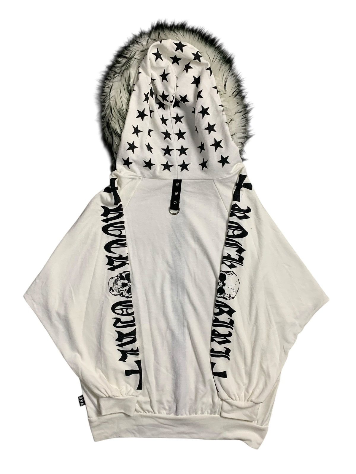 20471120 JAPANESE ROCK GIRL CROSS SKULL POEM FUR ZIP HOODIE BOXY SIZE Size US XL / EU 56 / 4 - 2 Thumbnail