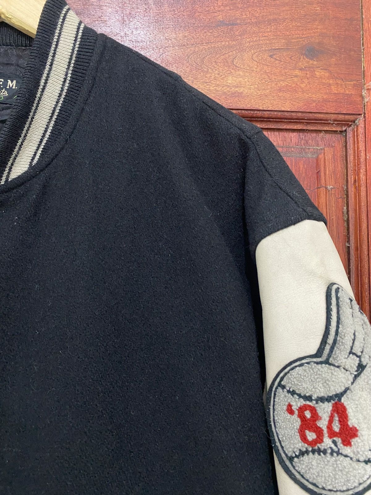 PPFM PPFM Wool Sleeve Leather Varsity Made Japan Size US M / EU 48-50 / 2 - 8 Thumbnail
