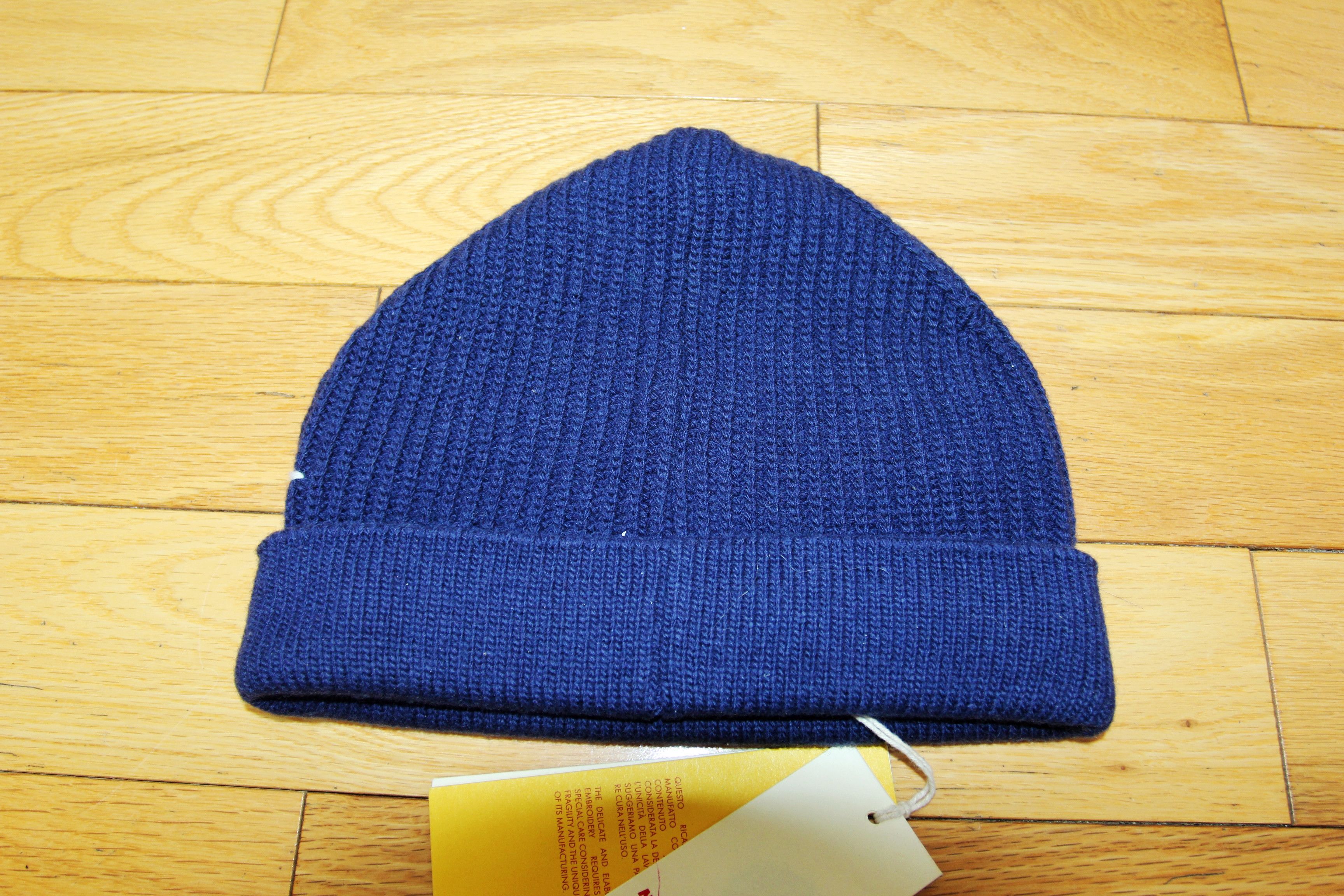 Marni BNWT AW24 MARNI EMBROIDERY CUFF BEANIE NAVY S Size ONE SIZE - 3 Thumbnail
