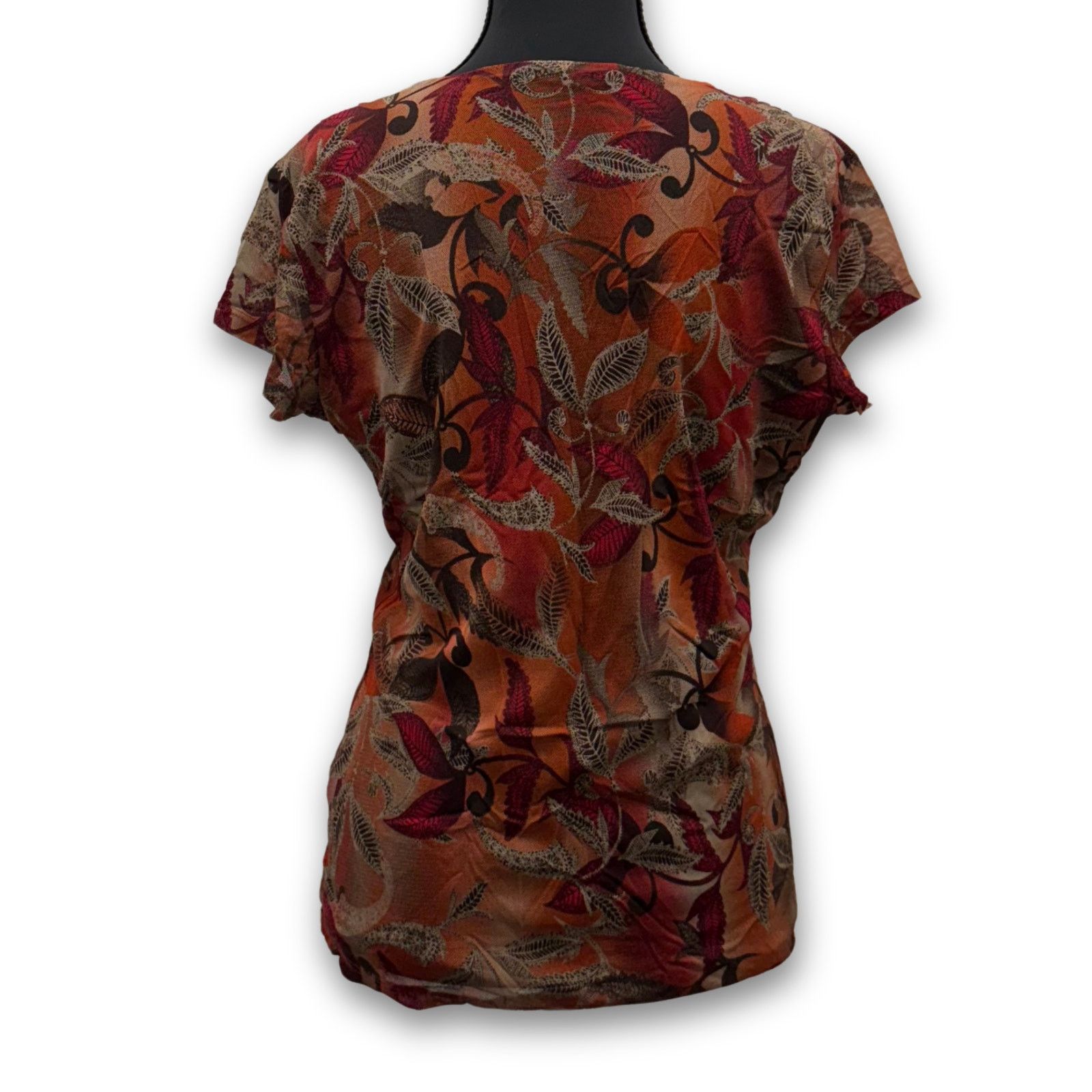 Worthington Vintage Worthington Leaf Print Babydoll Blouse | Size Small Size S / US 4 / IT 40 - 2 Thumbnail