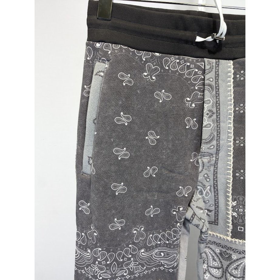 Amiri o1rshd1 Bandana Reconstruct Sweatpants & Joggers Black /Gray Size US 28 / EU 44 - 6 Thumbnail