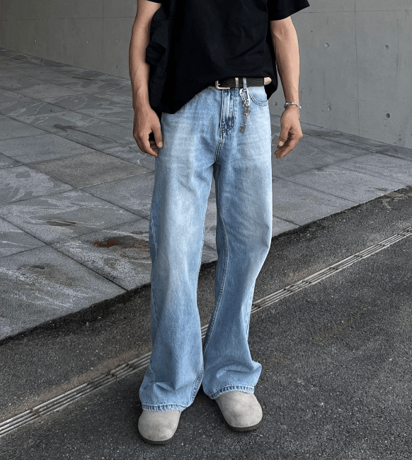 Japanese Brand × Jean Blue classic washed all-match open waist casual jeans Size US 32 / EU 48 - 1 Thumbnail