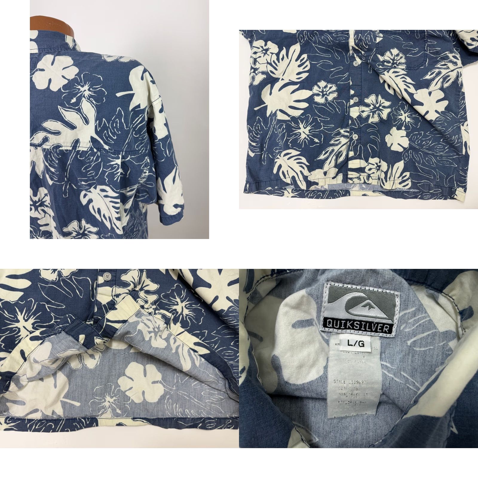 Quiksilver VINTAGE Quiksilver Shirt Men XL Hawaiian Floral Leaf Surf Skate Beach Cotton Blue 90s Size US XL / EU 56 / 4 - 8 Thumbnail