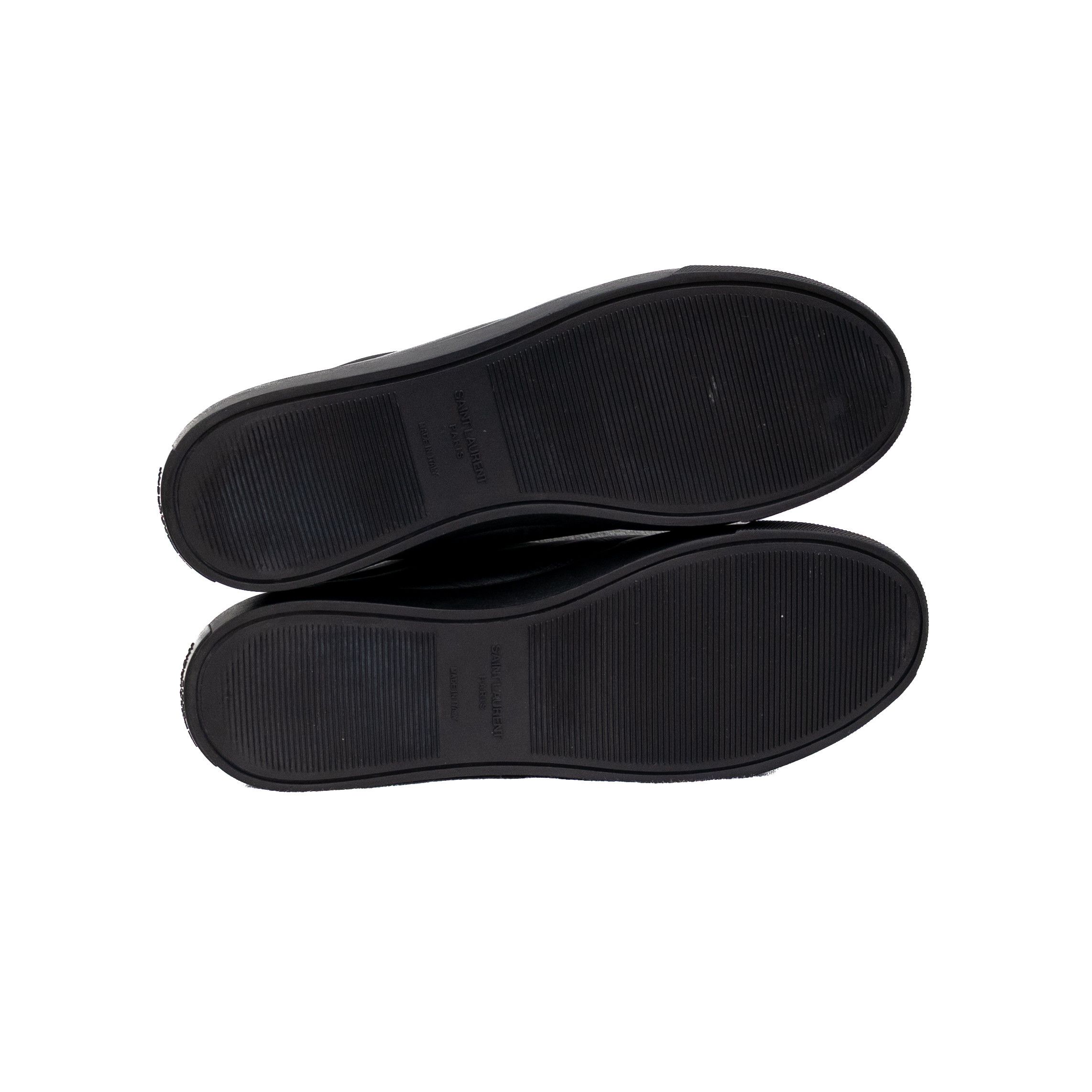 Saint Laurent Paris SAINT LAURENT ANDY BLACK LEATHER LOGO SNEAKERS SZ 8 Size US 8 / EU 41 - 7 Thumbnail