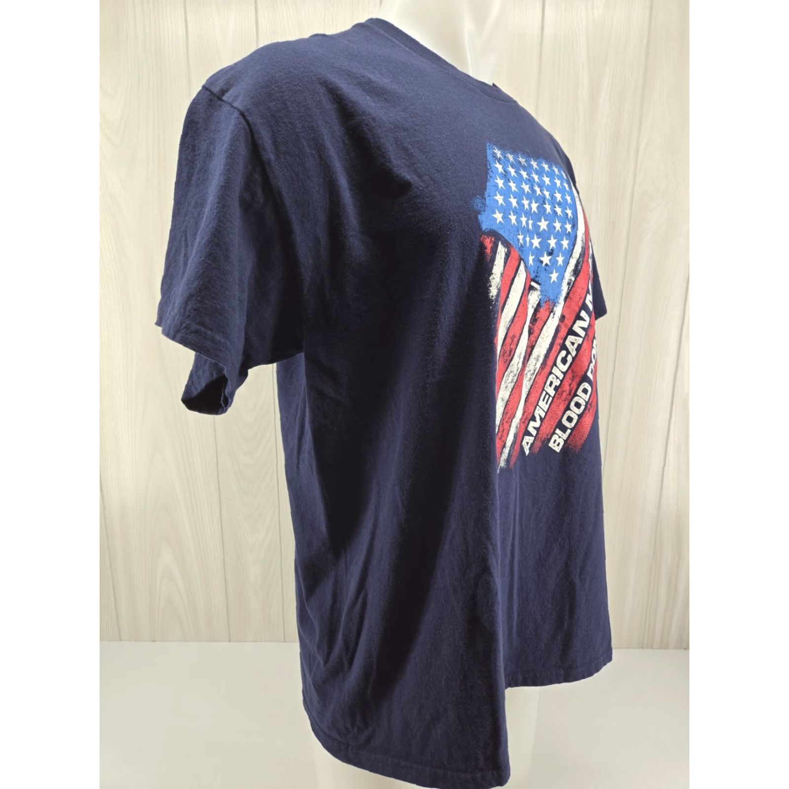 Gildan Lifesouth Blood Donor American Flag Graphic T Shirt XL Blue Size US XL / EU 56 / 4 - 6 Thumbnail