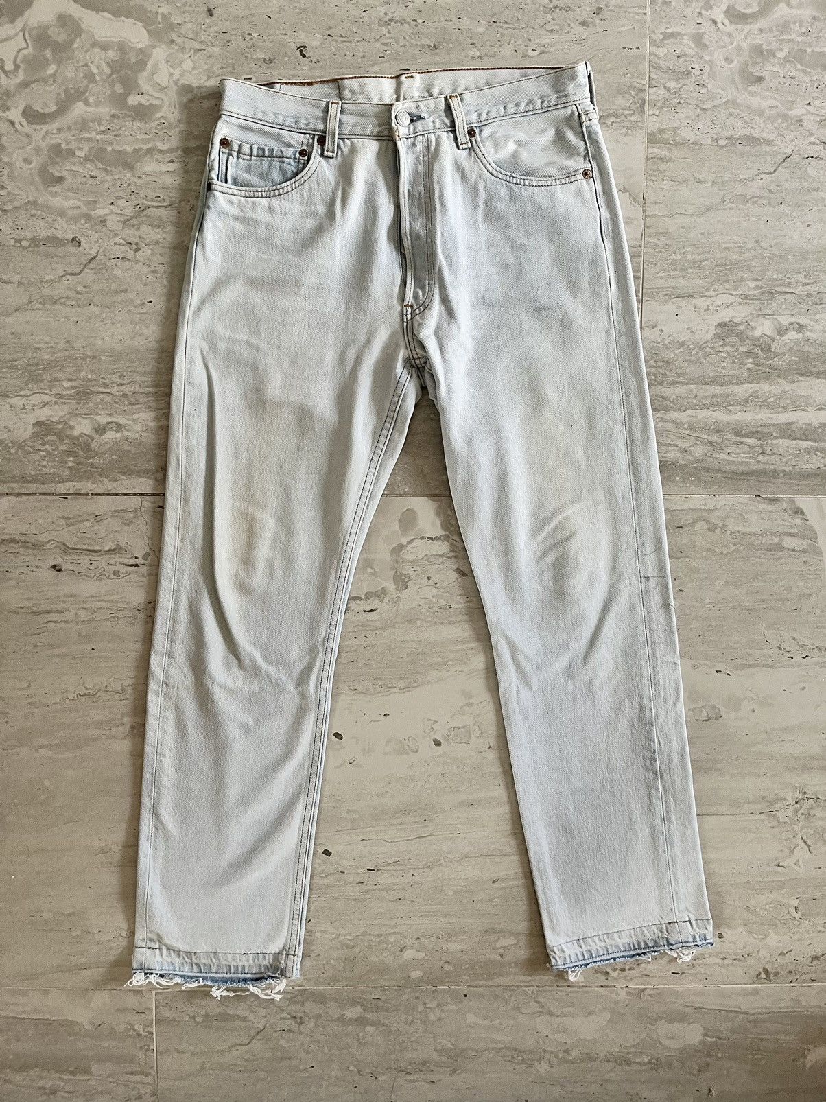 Vintage Levi’s 501 Faded Pale Indigo with Open Hem