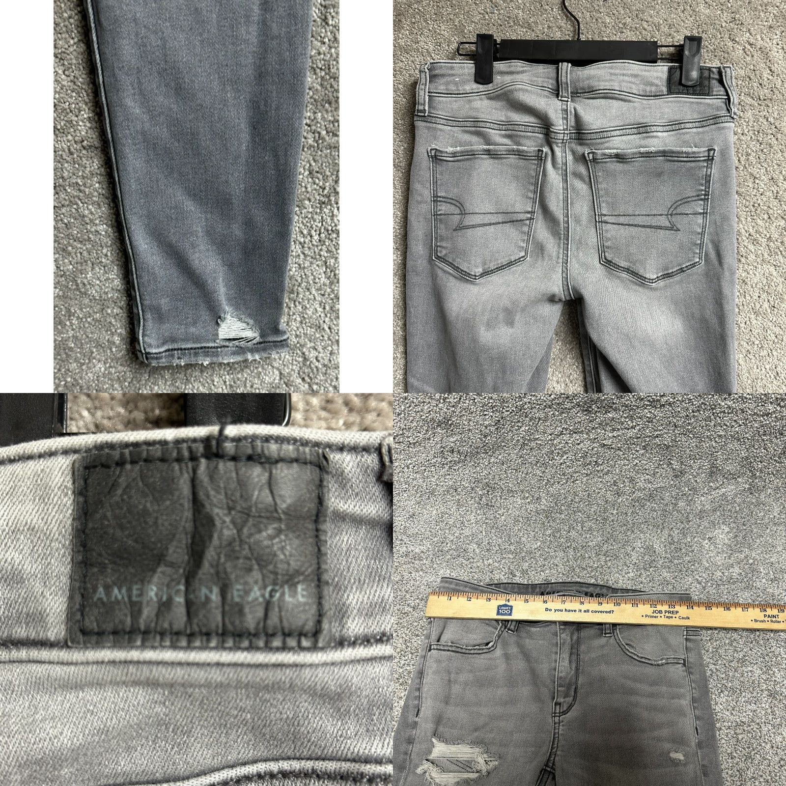 American Eagle Outfitters VINTAGE American Eagle Outfitters Jegging Womens 6 Short Distressed Ripped Grunge Streetwear Y2K Size 28" / US 6 / IT 42 - 8 Thumbnail