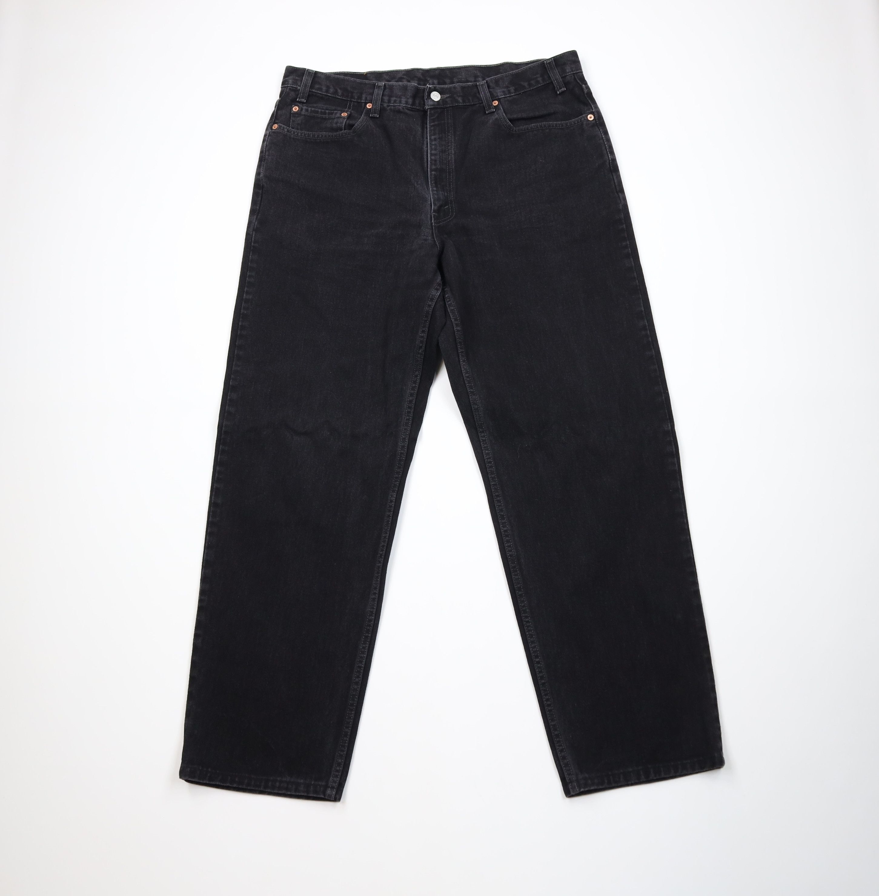 Levi's Vintage 90s Levis 550 Relaxed Tapered Leg Denim Jeans Black Size US 38 / EU 54 - 1 Thumbnail