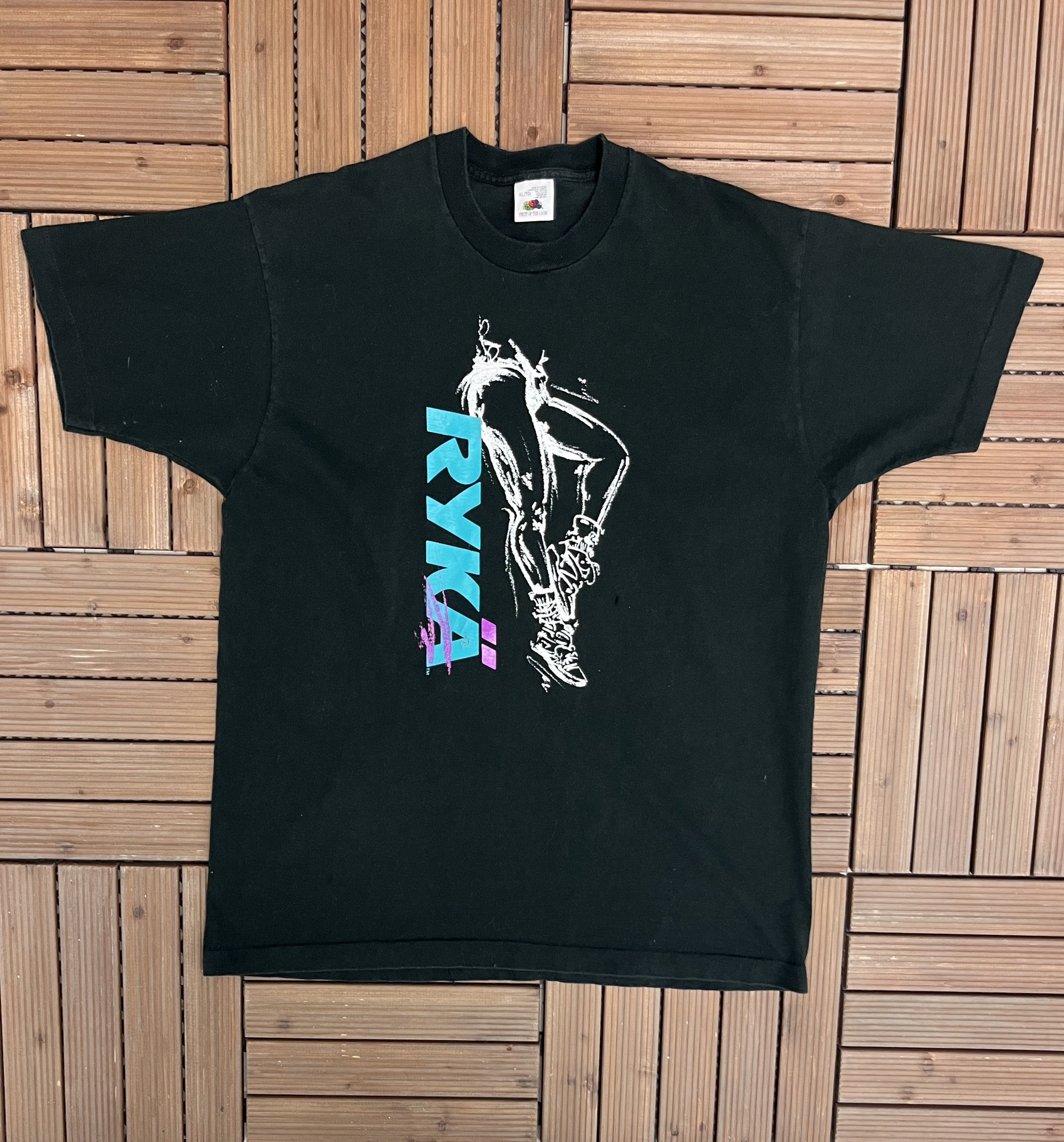 Vintage Ryka Athletic Shoes Vintage Black T-Shirt Tee Size US XL / EU 56 / 4 - 1 Thumbnail