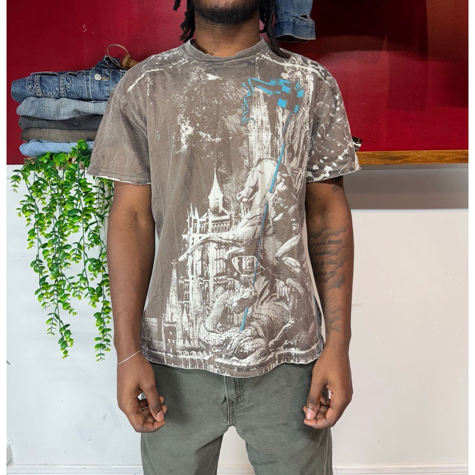 (+)PEOPLE y2k castle and horse tee Size US L / EU 52-54 / 3 - 1 Thumbnail