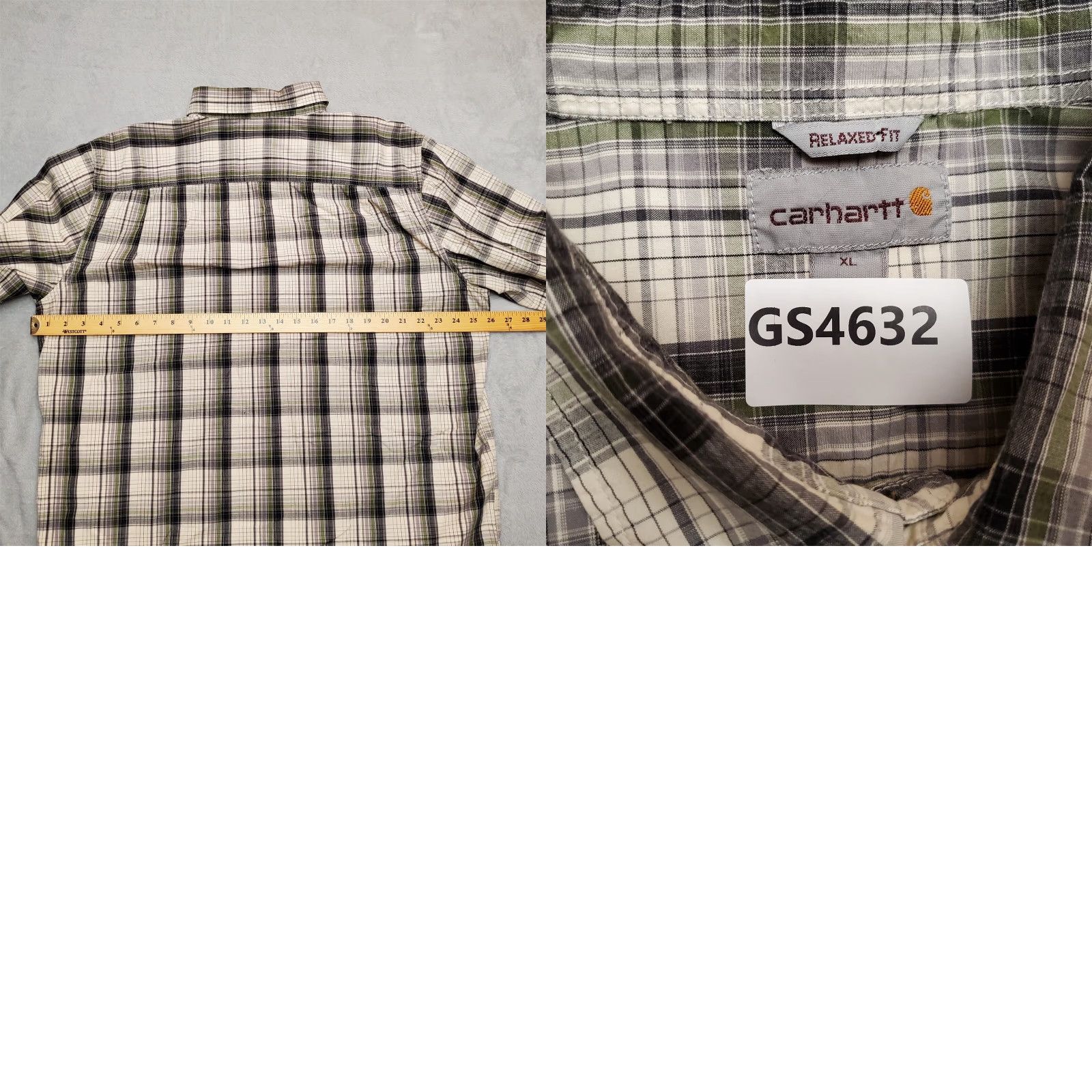 Carhartt Carhartt Shirt Mens XL Black Plaid Relaxed Fit Short Sleeve Outdoors Button-Up Shirt Size US XL / EU 56 / 4 - 8 Thumbnail