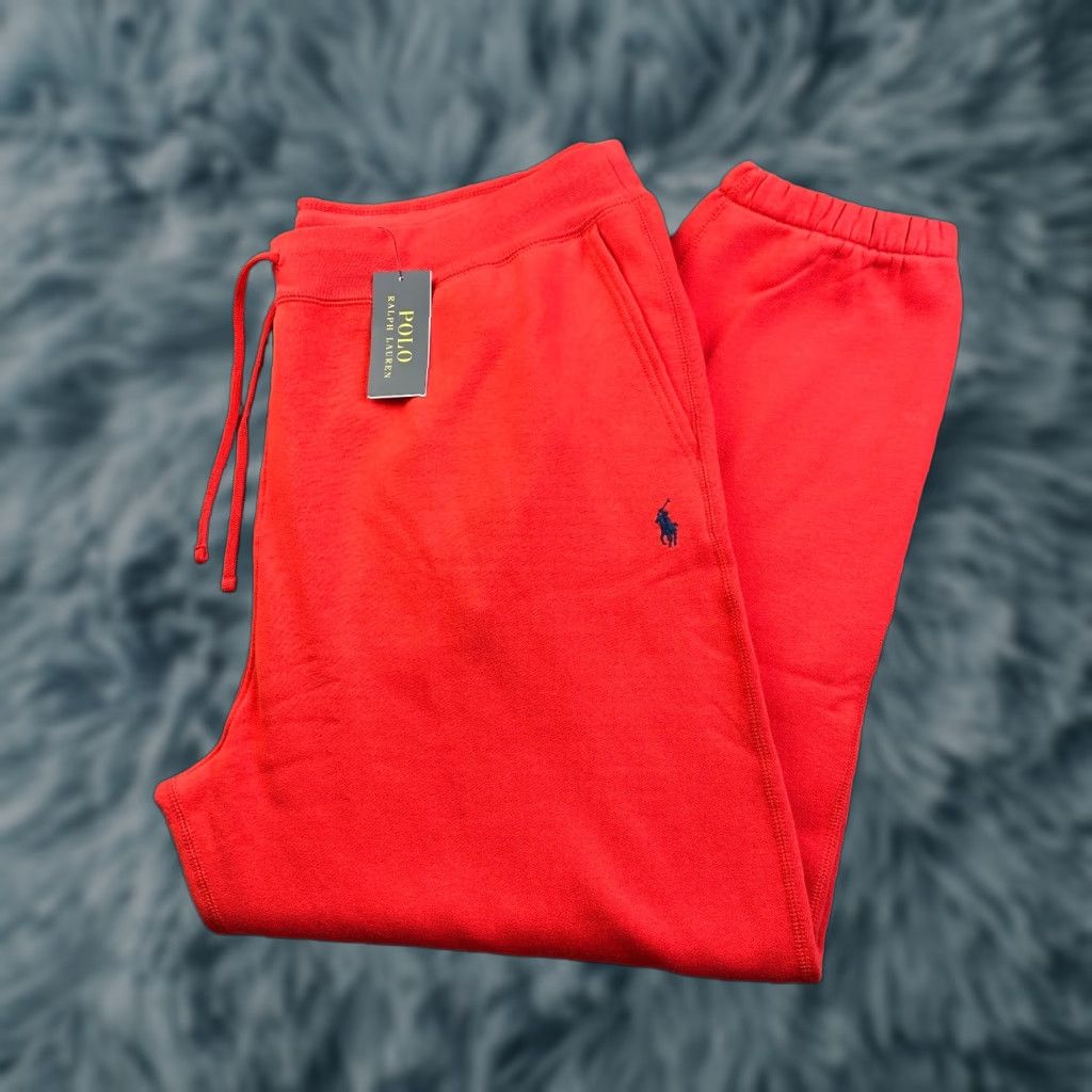Polo Ralph Lauren Polo Ralph Lauren Pants Mens 2XL Red Sweatpants Pony Cuffed Big Fit Regular Inseam 28 in Pockets Adjustable Waist Knit Cotton Polyester Sweatpants Size US XXL / EU 58 / 5 - 1 Thumbnail