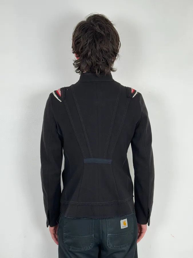 Marithe + Francois Girbaud 2000s Marithé + François Girbaud Asymmetrical Buttoned Black Officer Jacket Size S / US 4 / IT 40 - 3 Thumbnail