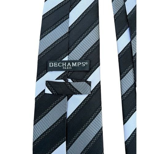 Handmade Hand Made 100% Silk DECHAMPS Striped Tie Size ONE SIZE - 2 Thumbnail