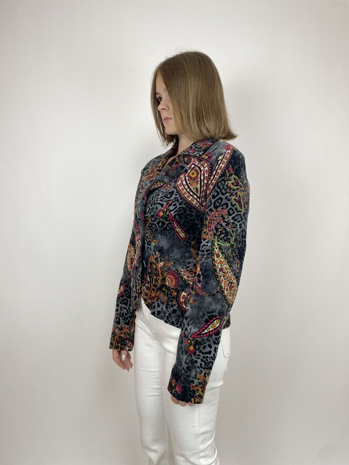 Carlo Colucci × Vintage CARLO COLUCCI Blazer jacket Bohemian cucumber pattern Womens Size XS / US 0-2 / IT 36-38 - 3 Thumbnail