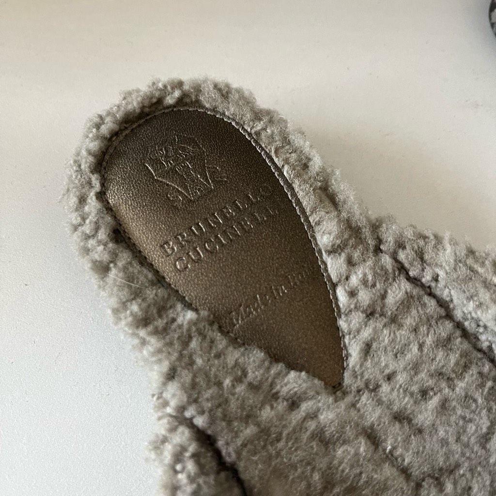 Brunello Cucinelli Brunello Cucinelli Shearling Monili Band Flat Slip On Mules Size US 8 / IT 38 - 8 Thumbnail