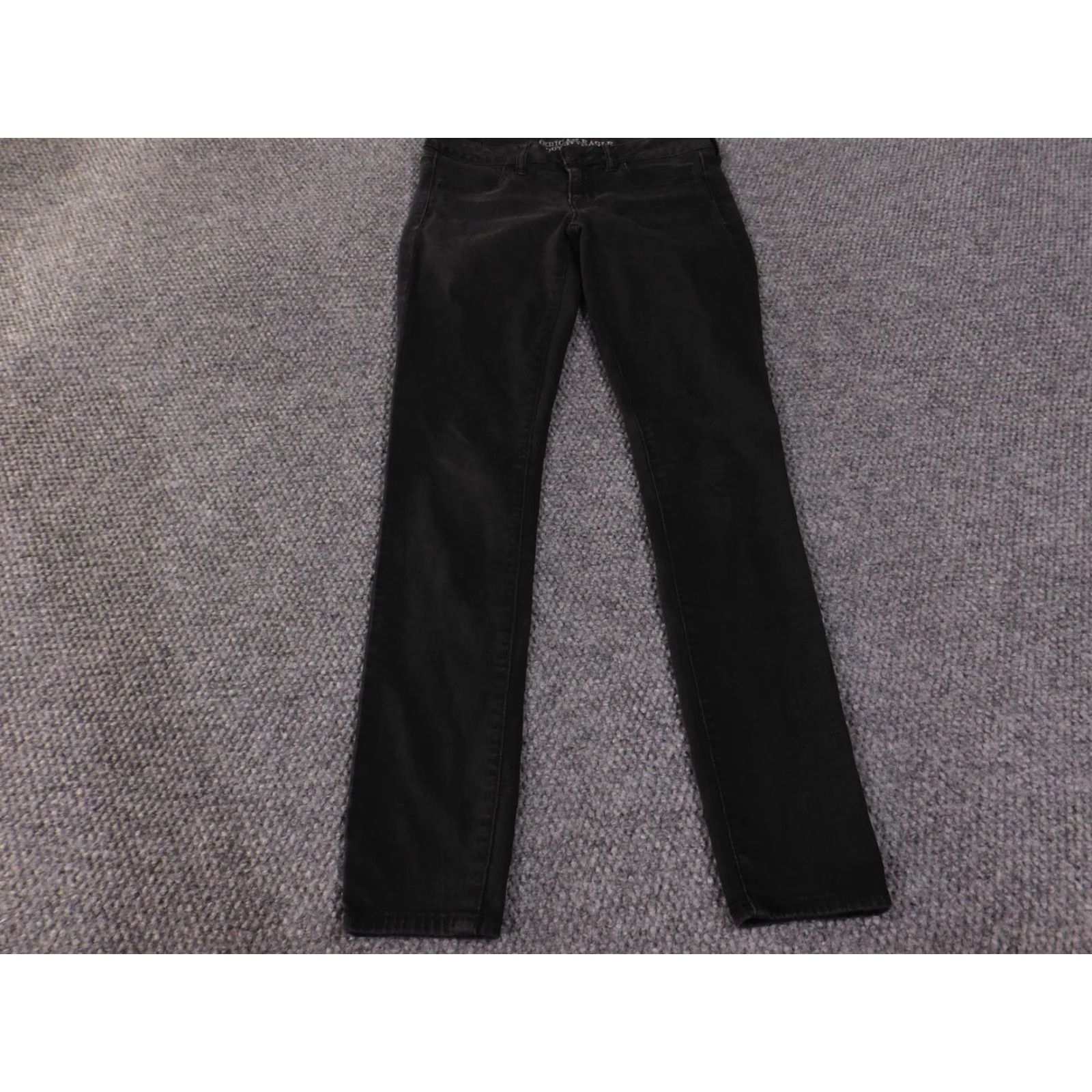Vintage American Eagle Jeans Womens Size 28 Black Skinny Stretch Denim High Rise Classic Skinny Fit? (Oops) Size 27" / US 4 / IT 40 - 2 Thumbnail