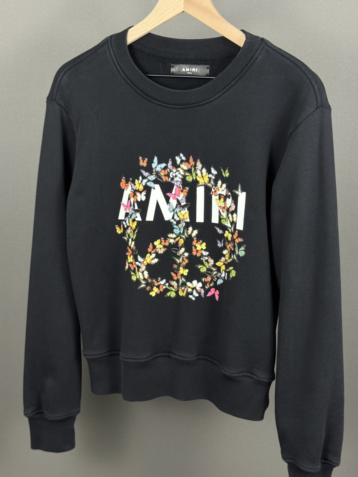 Amiri Amiri Size S Sweatshirt Black Floral Chest Peace Logo Size US S / EU 44-46 / 1 - 2 Thumbnail