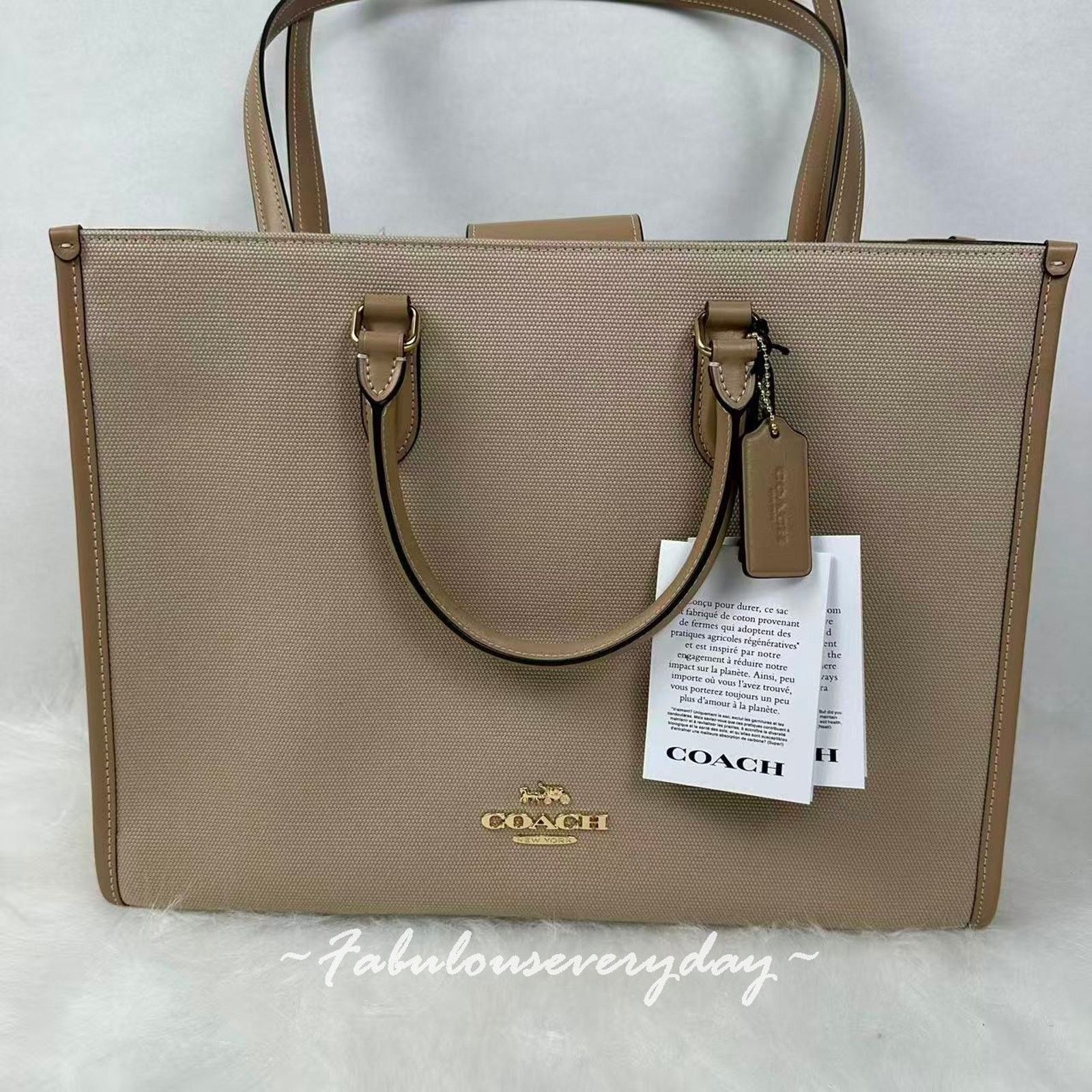 Coach Coach Maggie Tote Bag In Colorblock Canvas/Gold/Dark Natural Size ONE SIZE - 2 Thumbnail