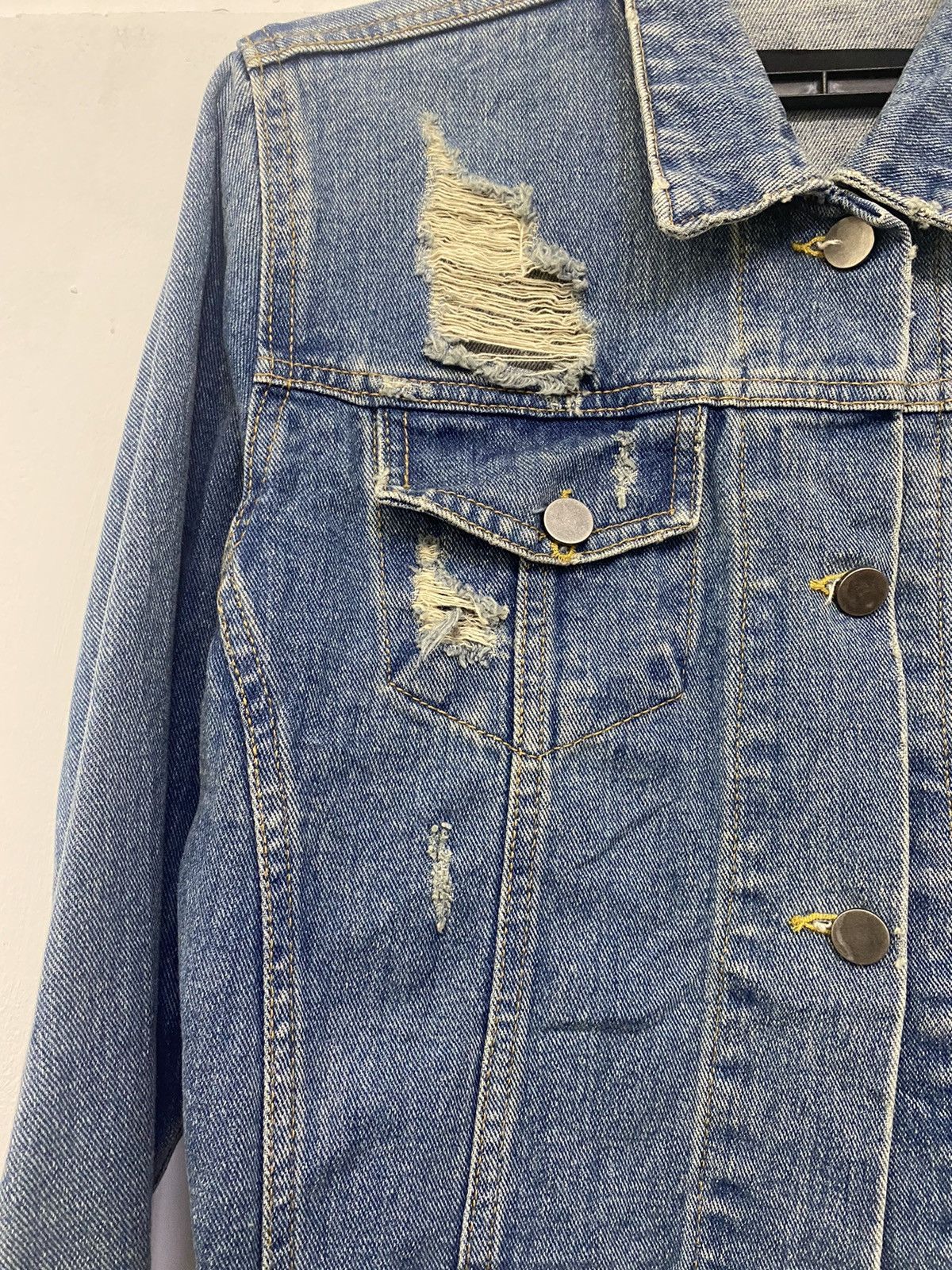 Japanese Brand × Vintage Button up denim rock punk distress crop tank design Size ONE SIZE - 2 Thumbnail