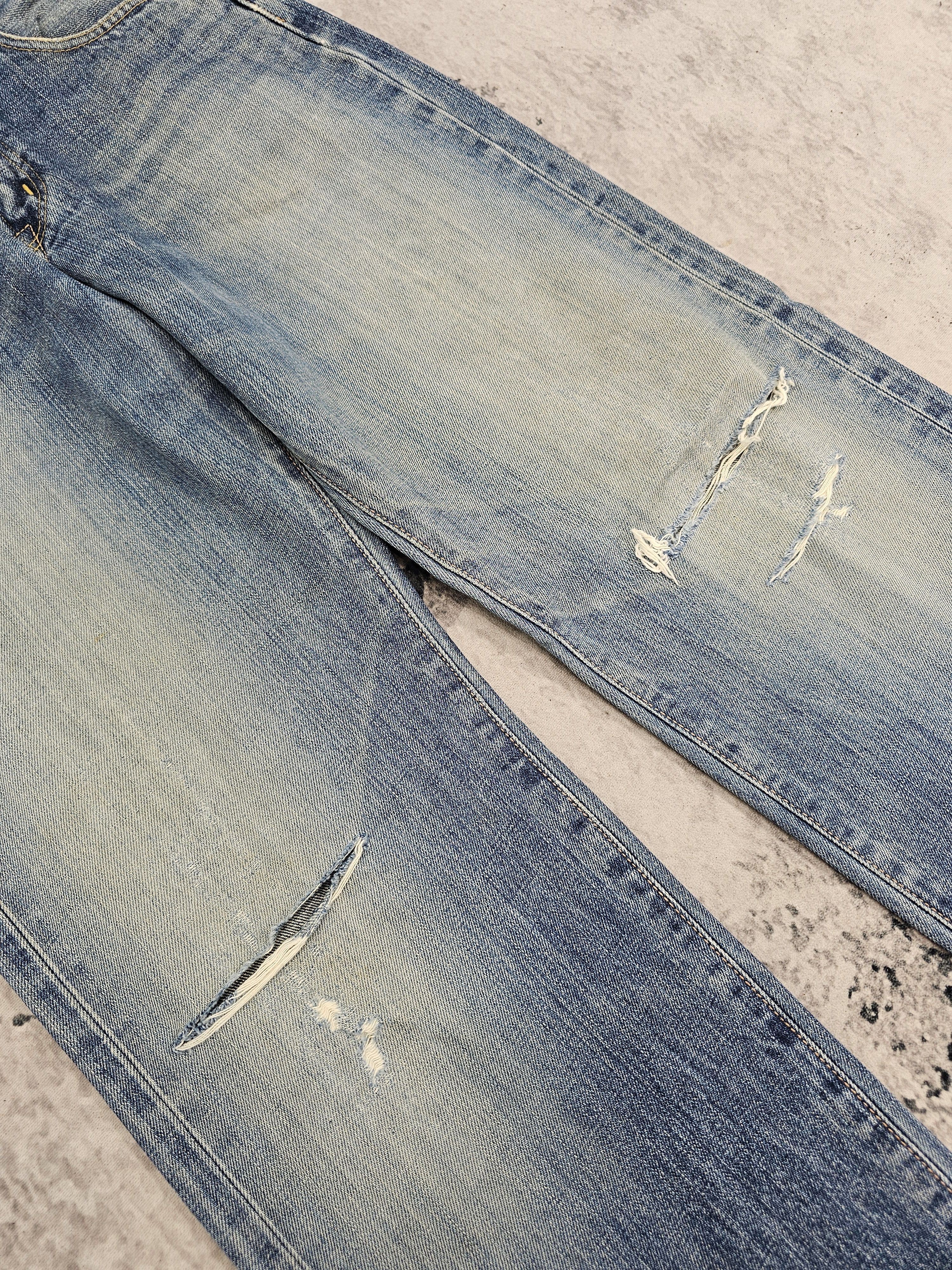 Edwin EDWIN 505 X Selvedge Redline Faded Ripped Jeans JB0316 Size US 30 / EU 46 - 6 Thumbnail