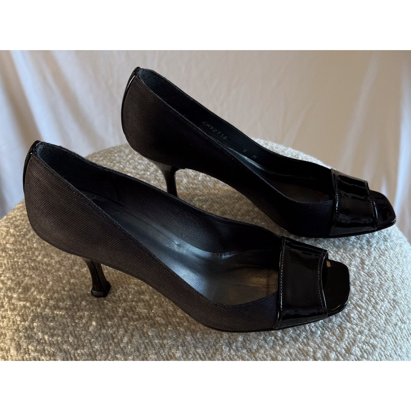 Stuart Weitzman Stuart Weitzman Black Peep Toe Heels Size 8M – Made in Spain Size US 8 / IT 38 - 6 Thumbnail