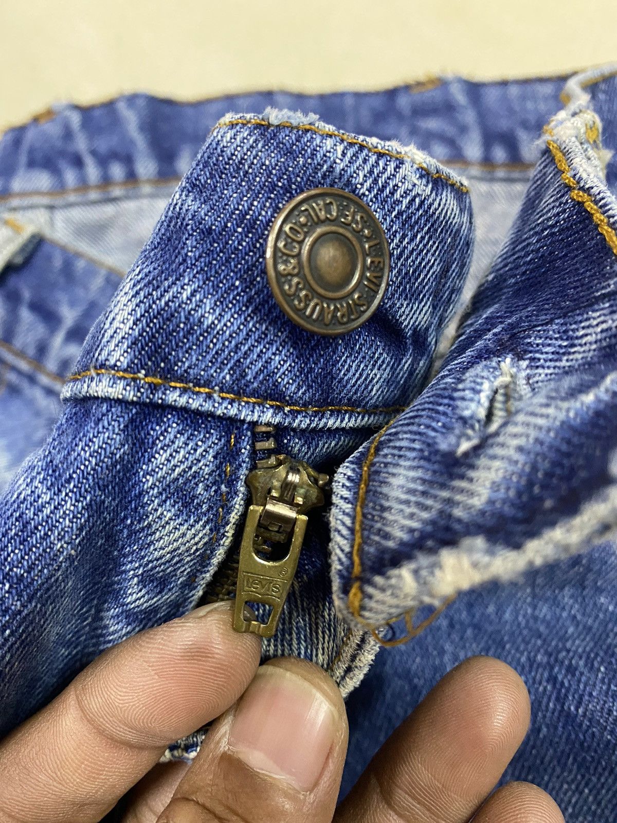 Levi's × Vintage Vintage Levis 517 Orange Tab Distressed Rusty Flared Denim Size US 34 / EU 50 - 16 Thumbnail