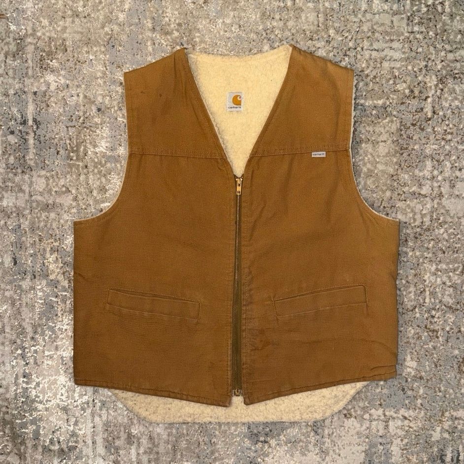 Carhartt Carhartt Vntg 80s Fleece Lined Duck Brown 6SV Vest Mens L Size L / US 10 / IT 46 - 1 Thumbnail