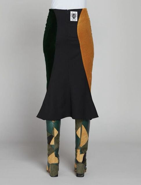 Marni o1w1db11024 Mermaid Line Patch Skirt in Multicolor Size 30" / US 8 / IT 44 - 2 Thumbnail