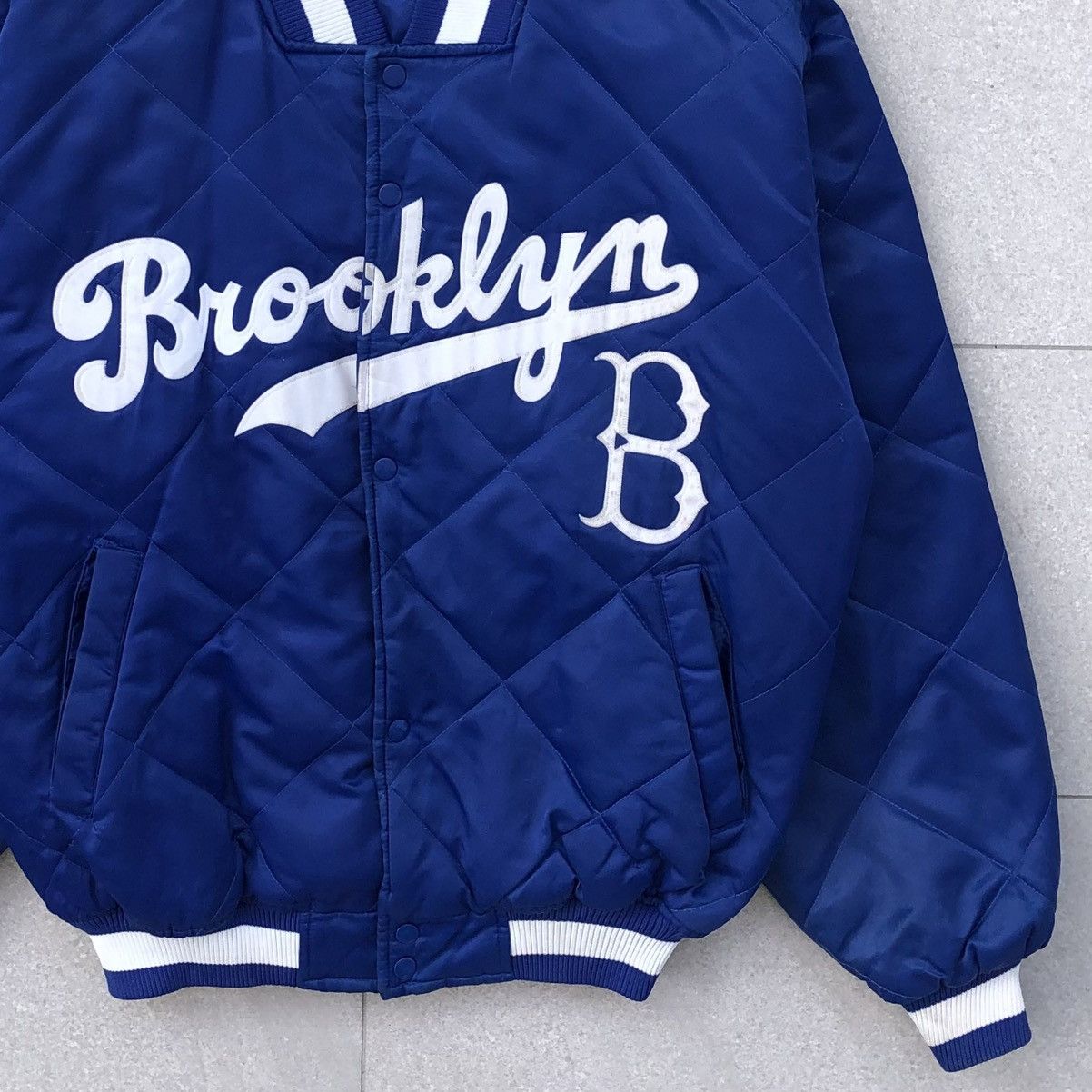 Cooperstown Collection VTG Brooklyn Cooperstown by Majestic Quilted Bomber Jacket Size US XL / EU 56 / 4 - 4 Thumbnail