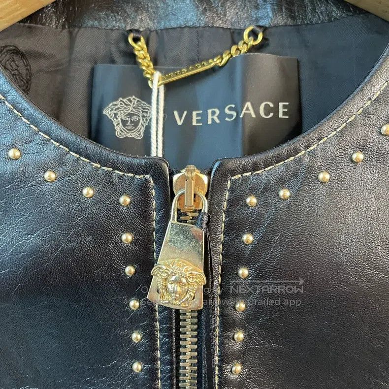 Versace Versace Black willow spike leather jacket Size US S / EU 44-46 / 1 - 2 Thumbnail