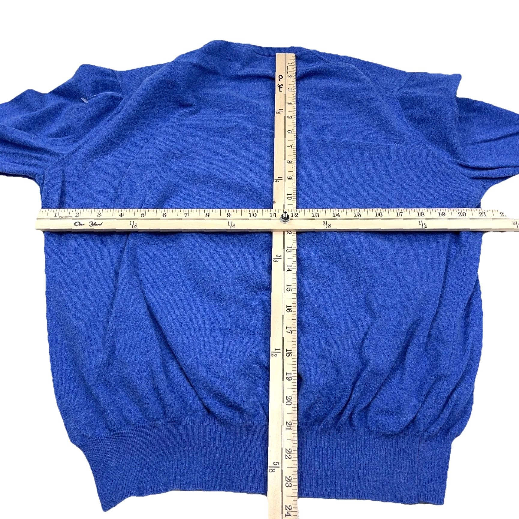 Polo Ralph Lauren Polo Ralph Lauren Sweater Men's Large Blue V-Neck Pima Cotton Knit Pullover Size US L / EU 52-54 / 3 - 6 Thumbnail