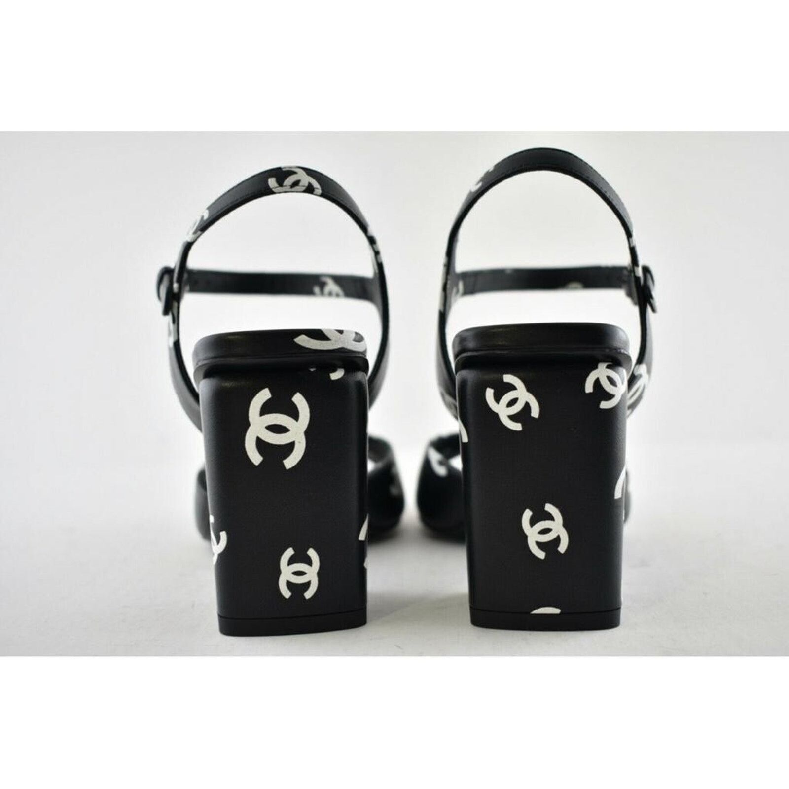 Chanel Chanel 22S Black White Printed Lambskin CC Logo Strap Block Size US 12 / IT 42 - 9 Thumbnail